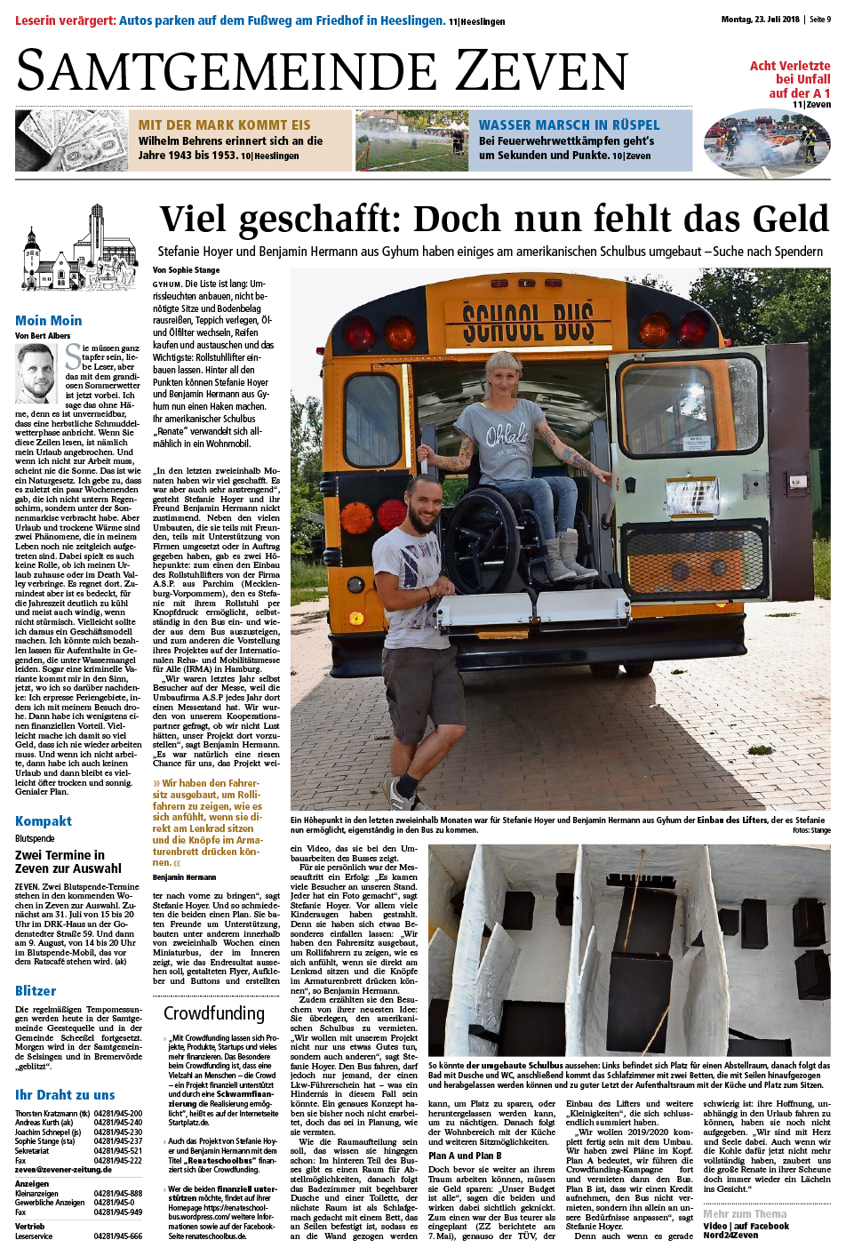 Zevener Zeitung Artikel 23.07.2018