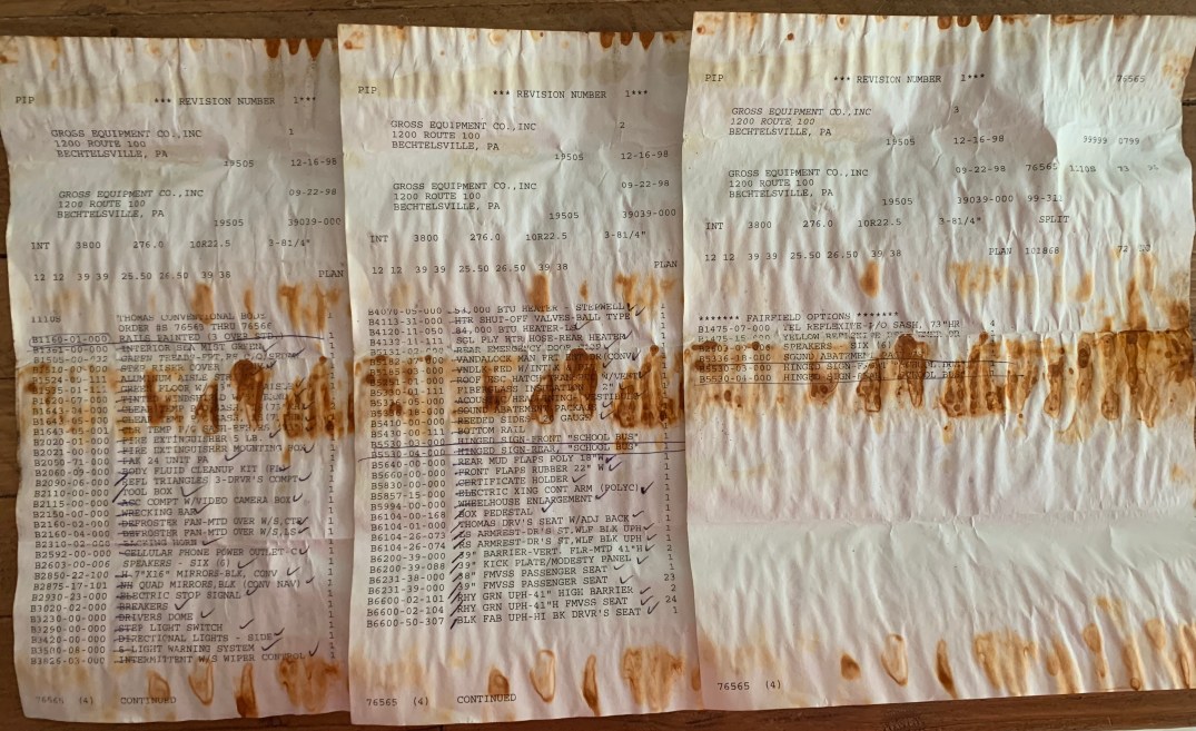 Originale USA Bestellung Liste 1998